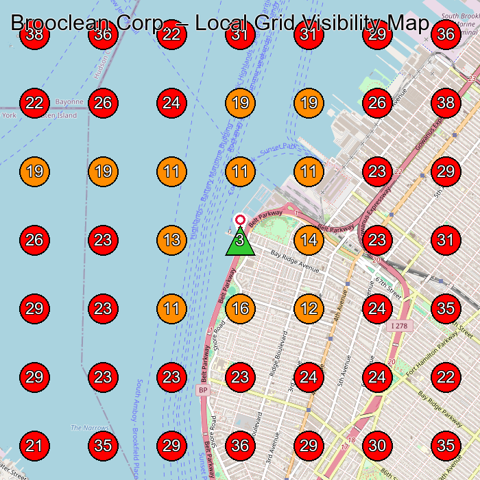Brooclean Corp. GeoGrid visibility map for House Cleaning Service in Staten Island